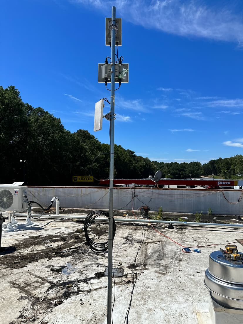 Rooftop Wireless Antenna Installation